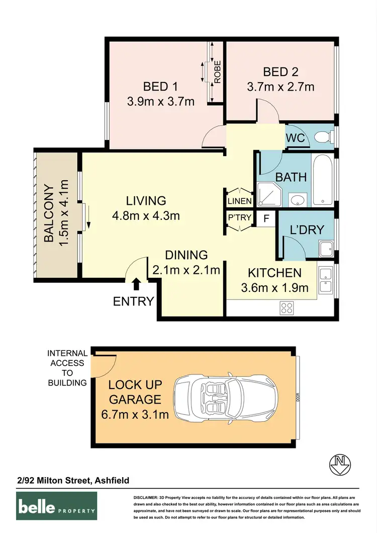 Floorplan of Homely unit listing, 2/92-96 Milton Street, Ashfield NSW 2131