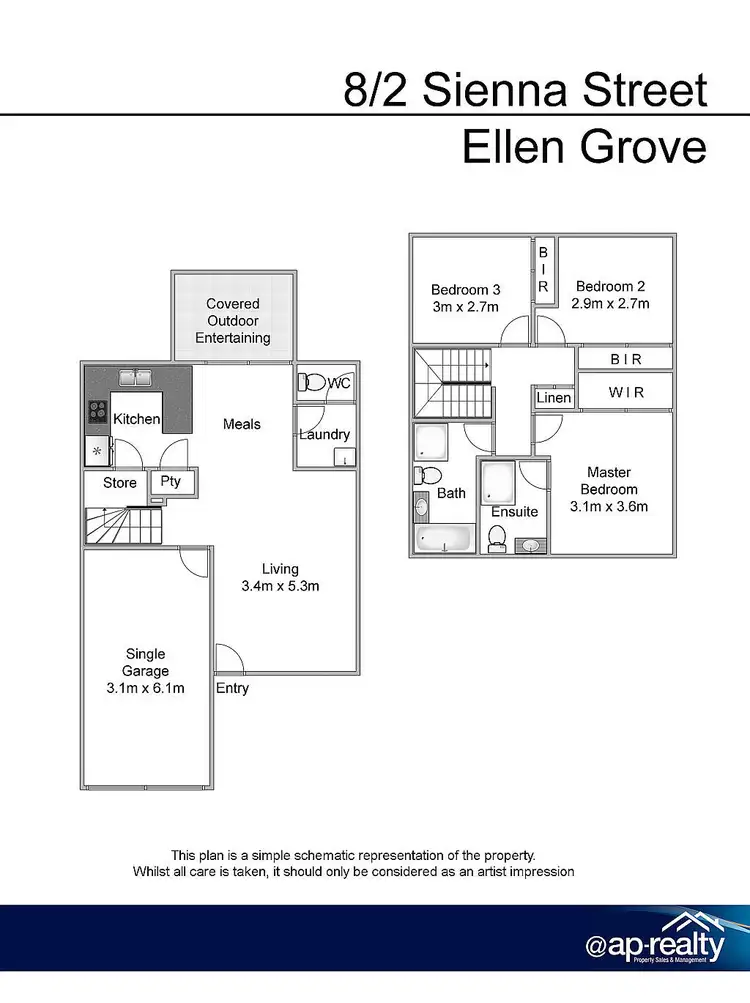 Floorplan of Homely townhouse listing, 8/2 Sienna Street, Ellen Grove QLD 4078