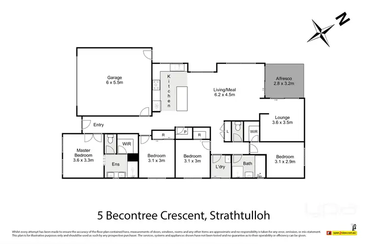 Floorplan of Homely house listing, 5 Becontree Crescent, Strathtulloh VIC 3338
