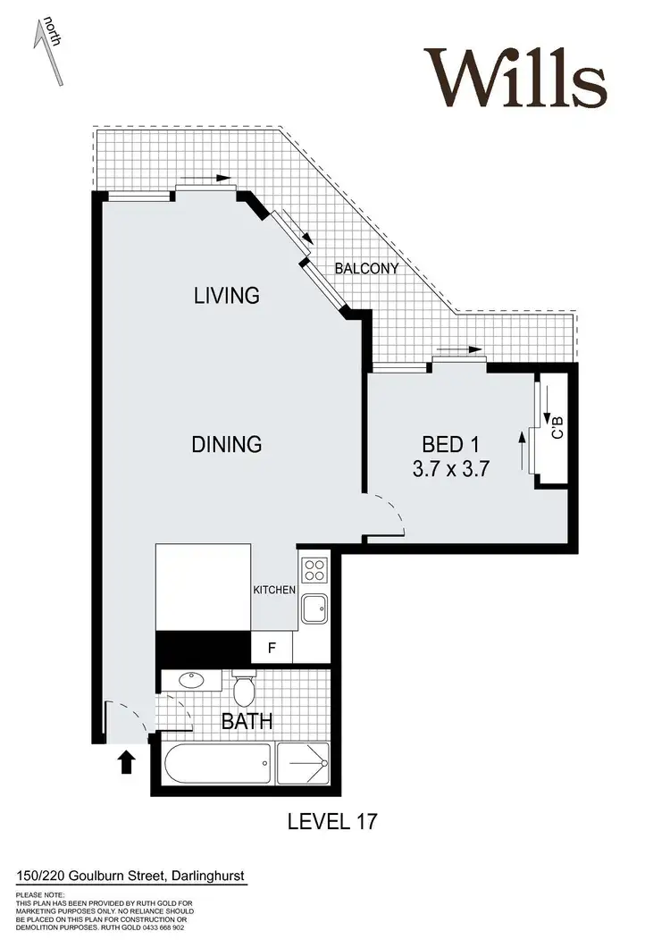 Floorplan of Homely apartment listing, 150/220 Goulburn Street, Darlinghurst NSW 2010