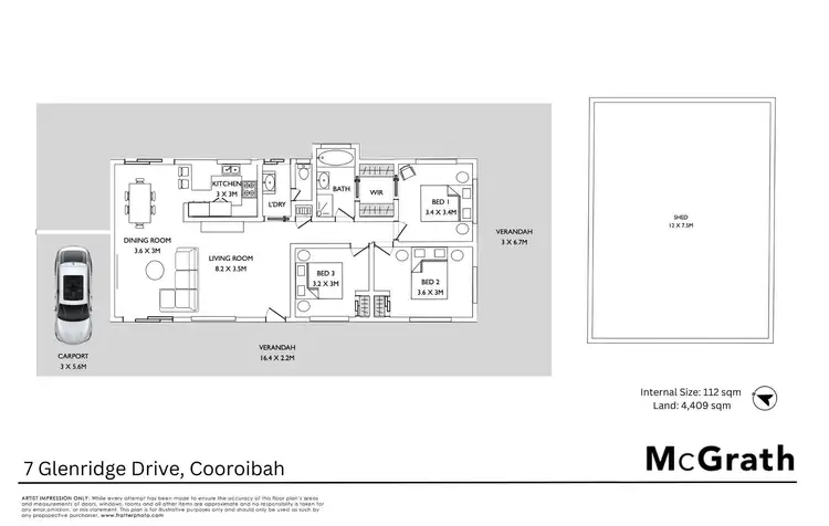Floorplan of Homely house listing, 7 Glenridge Drive, Cooroibah QLD 4565