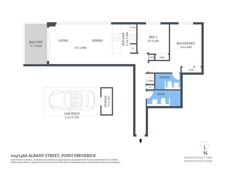 Floorplan of Homely apartment listing, 104/148A Albany Street, Point Frederick NSW 2250