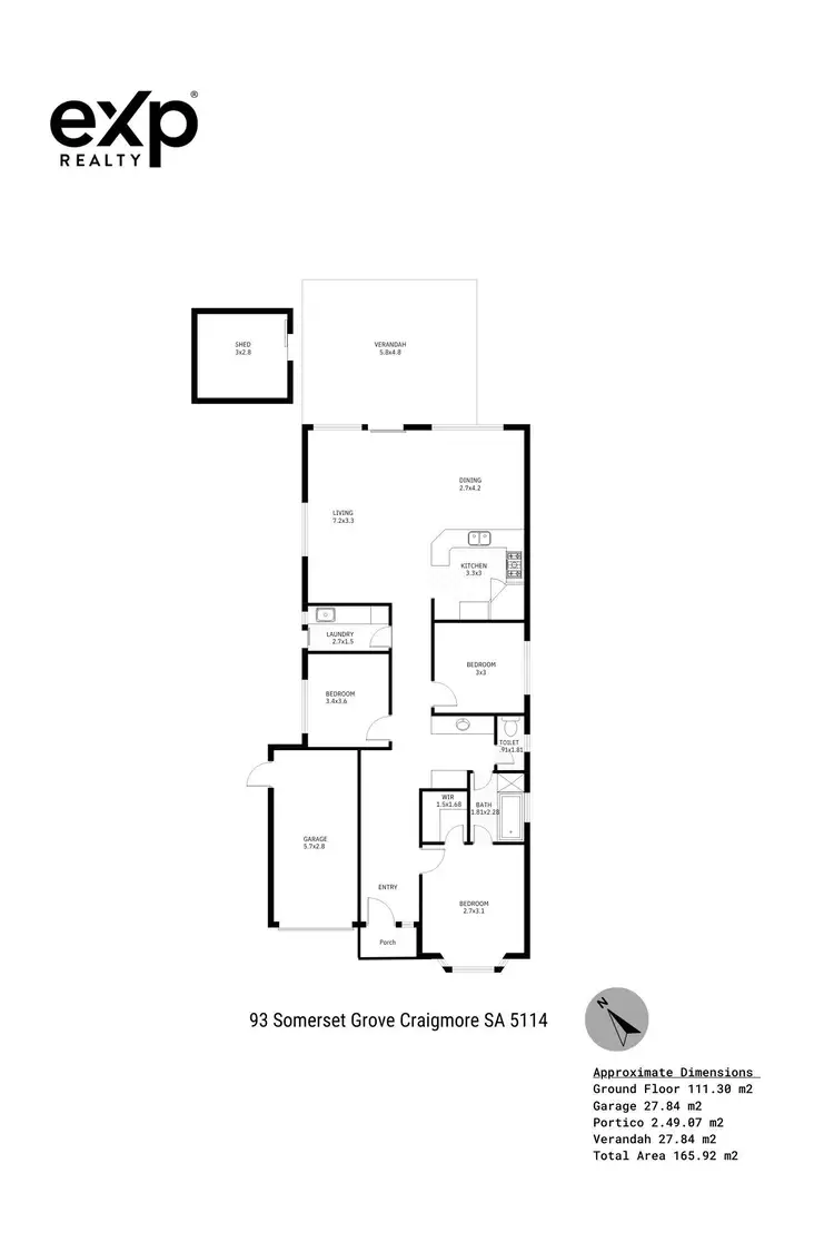 Floorplan of Homely house listing, 93 Somerset Grove, Craigmore SA 5114