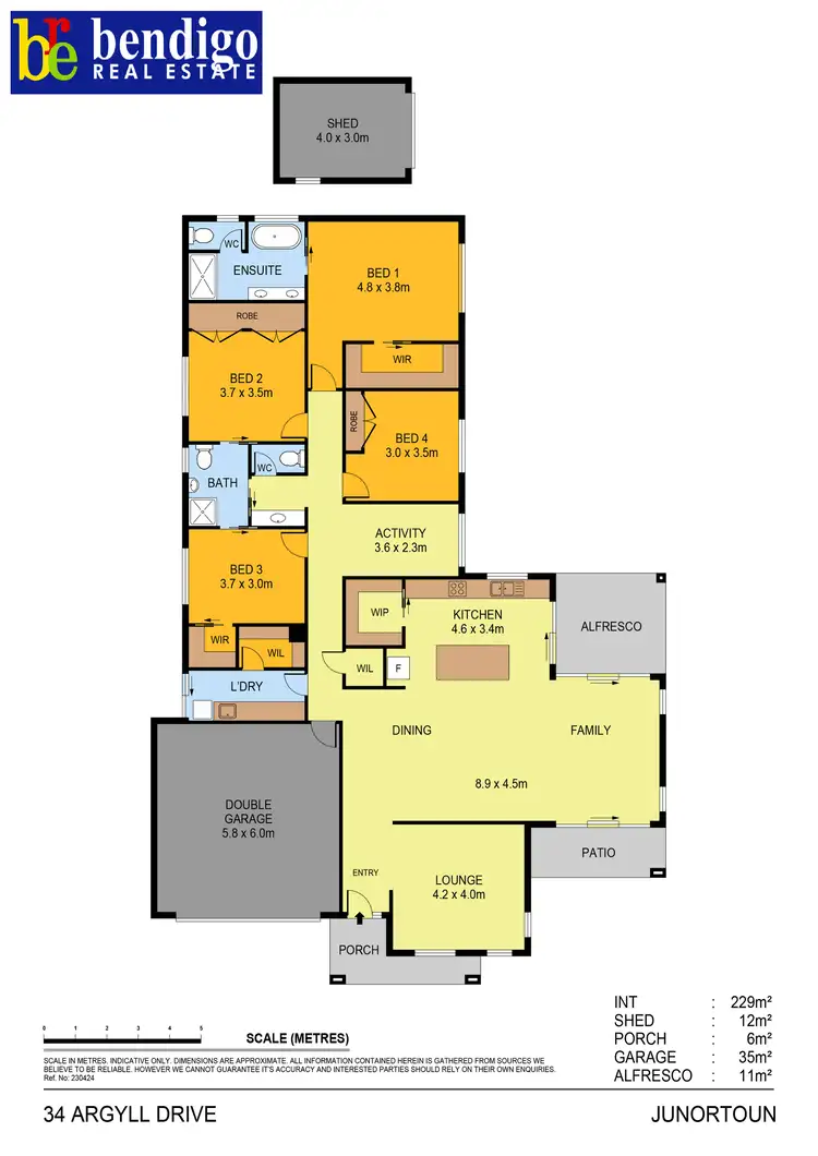 Floorplan of Homely house listing, 34 Argyll Drive, Junortoun VIC 3551