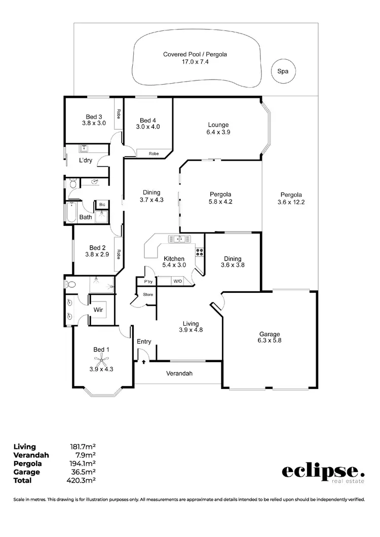 Floorplan of Homely house listing, 4 Brooklyn Chase, Greenwith SA 5125