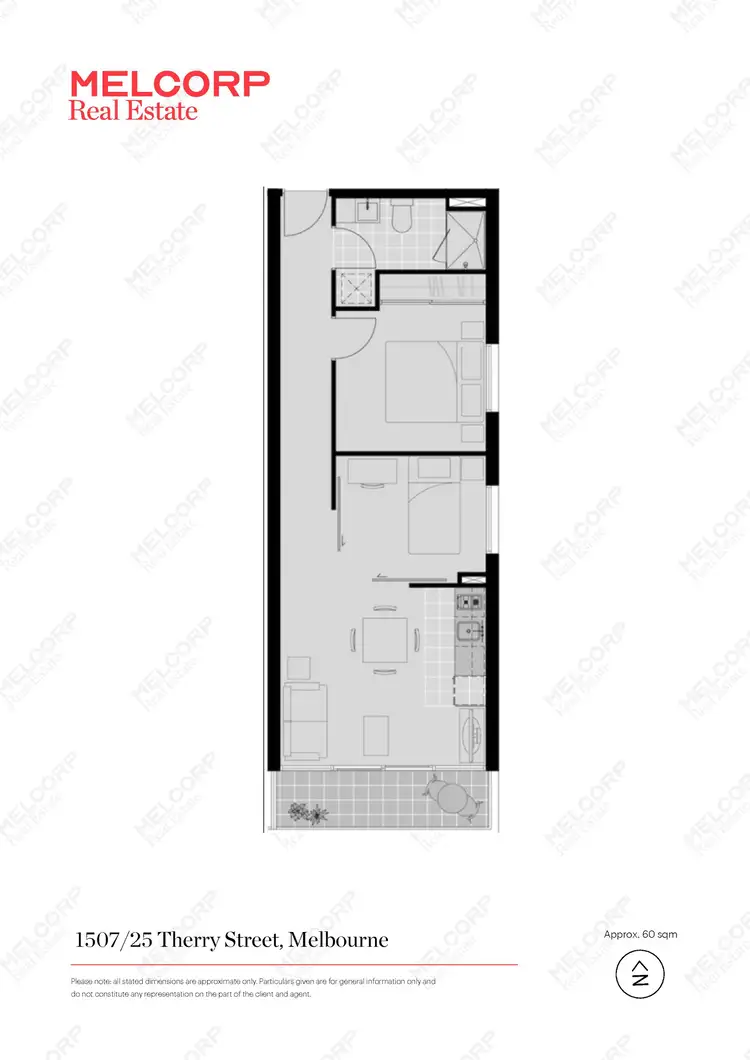 Floorplan of Homely apartment listing, 1507/25 Therry Street, Melbourne VIC 3000