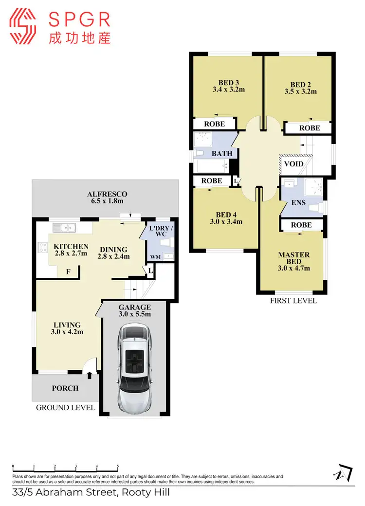 Floorplan of Homely townhouse listing, 33/5 Abraham Street, Rooty Hill NSW 2766