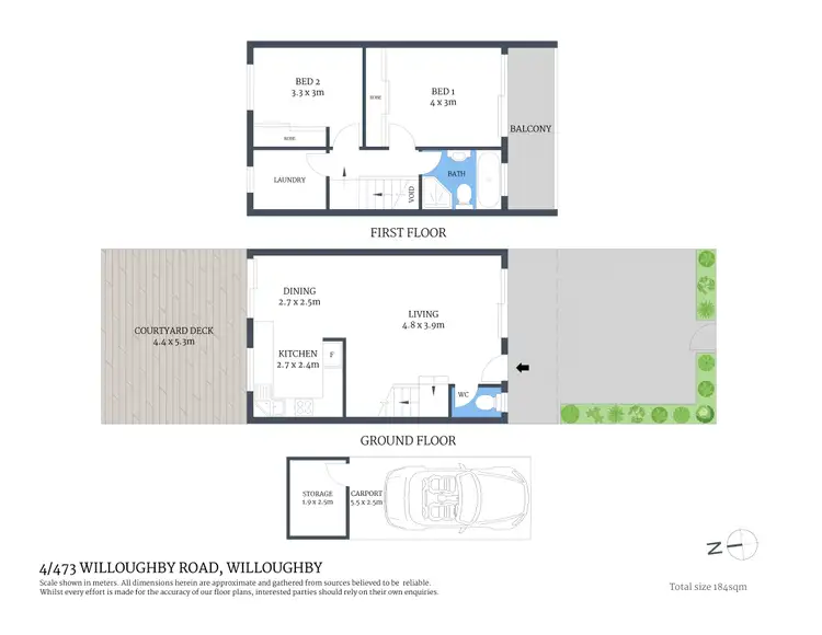 Floorplan of Homely townhouse listing, 4/473-477 Willoughby Road, Willoughby NSW 2068