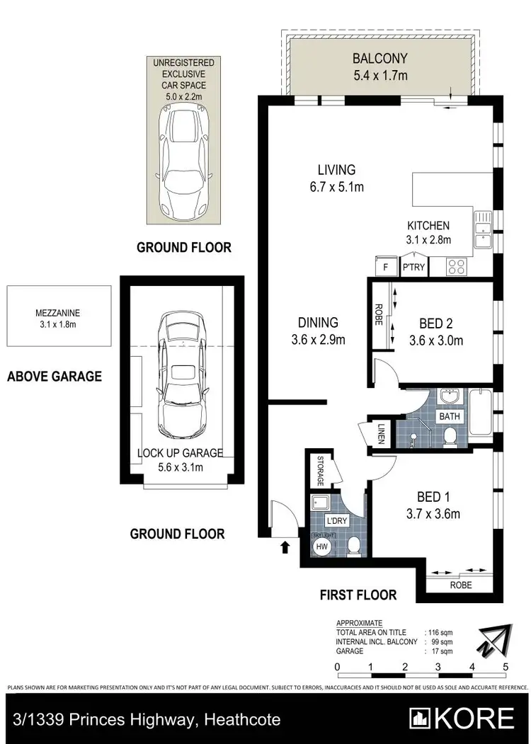 Floorplan of Homely unit listing, 3/1339-1341 Princes Highway, Heathcote NSW 2233
