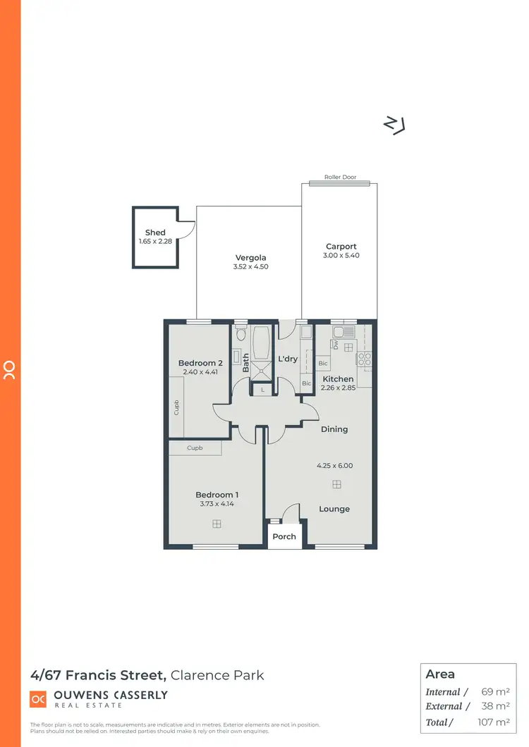Floorplan of Homely unit listing, 4/67 Francis Street, Clarence Park SA 5034