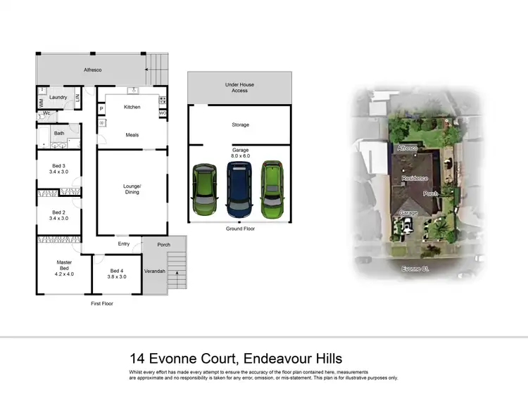 Floorplan of Homely house listing, 14 Evonne Court, Endeavour Hills VIC 3802