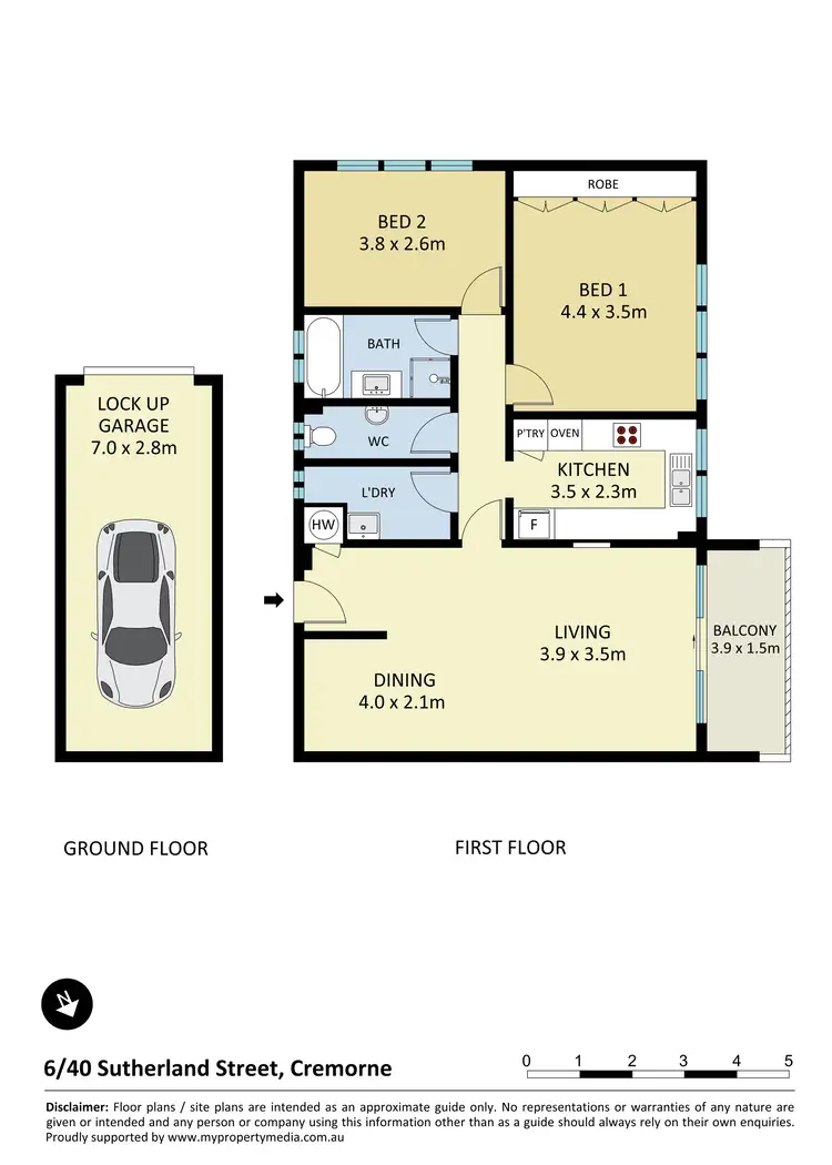 Floorplan of Homely apartment listing, 6/40 Sutherland Street, Cremorne NSW 2090