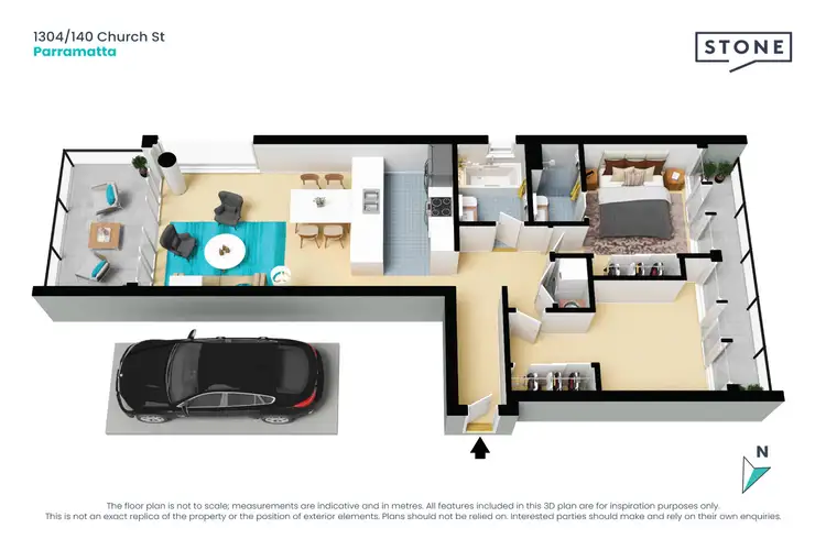Floorplan of Homely apartment listing, 1304/140 Church Street, Parramatta NSW 2150