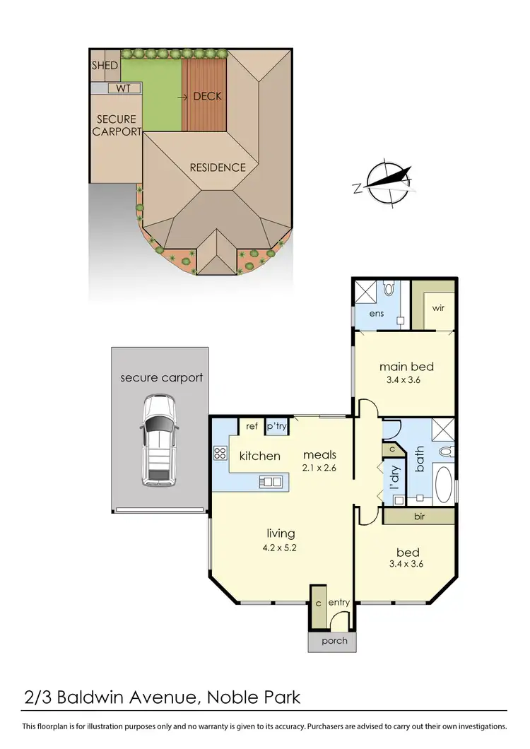 Floorplan of Homely unit listing, 2/3 Baldwin Avenue, Noble Park VIC 3174