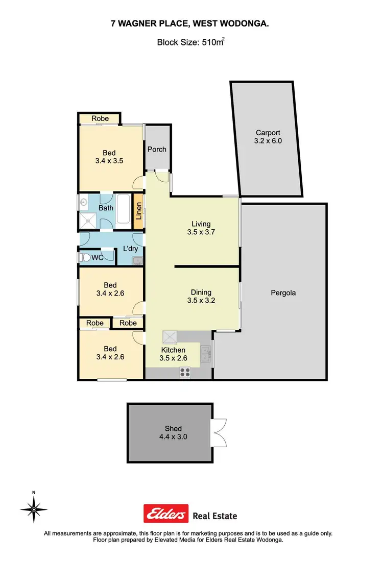 Floorplan of Homely house listing, 7 Wagner Place, Wodonga VIC 3690