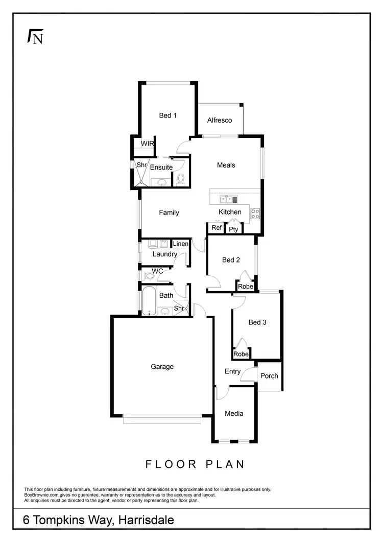 Floorplan of Homely house listing, 6 Tompkins Way, Harrisdale WA 6112