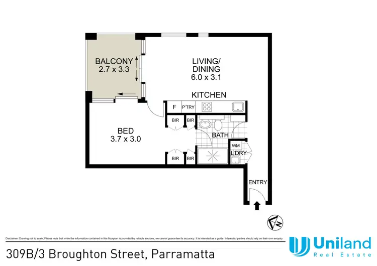 Floorplan of Homely apartment listing, 309B/3 Broughton Street, Parramatta NSW 2150
