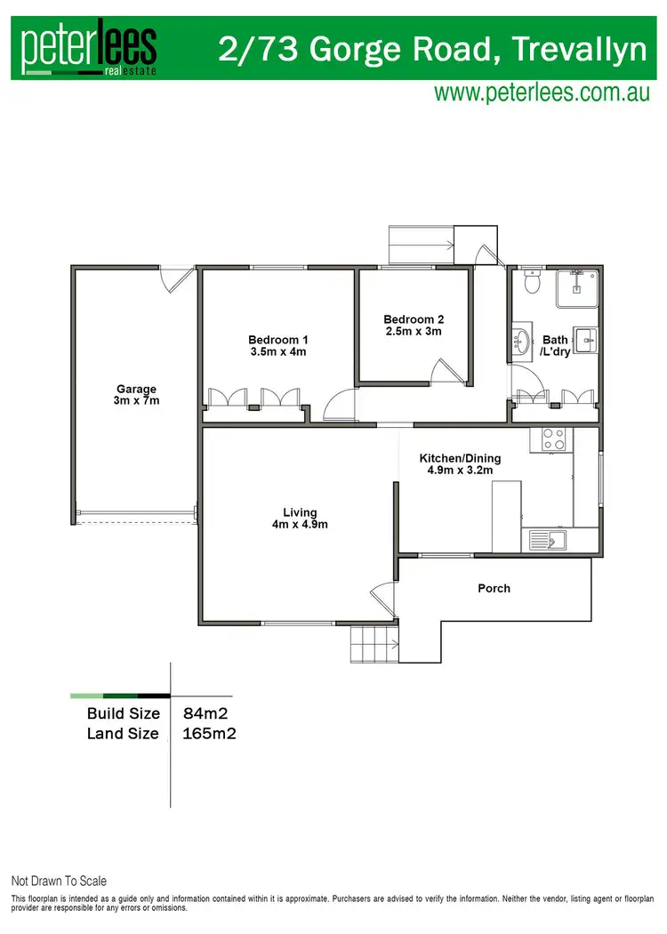 Floorplan of Homely unit listing, 2/73 Gorge Road, Trevallyn TAS 7250