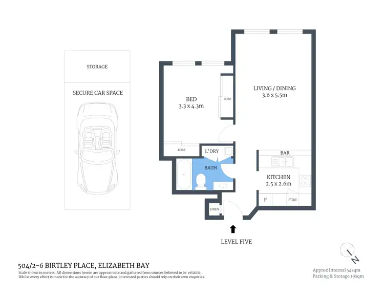 Floorplan of Homely unit listing, 504/2-6 Birtley Place, Elizabeth Bay NSW 2011