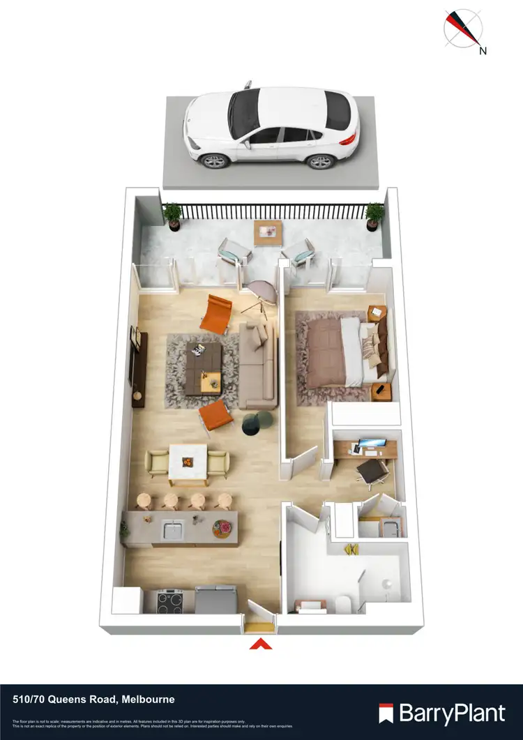 Floorplan of Homely apartment listing, 510/70 Queens Road, Melbourne VIC 3000