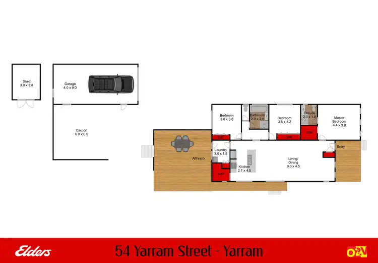 Floorplan of Homely house listing, 54 Yarram Street, Yarram VIC 3971