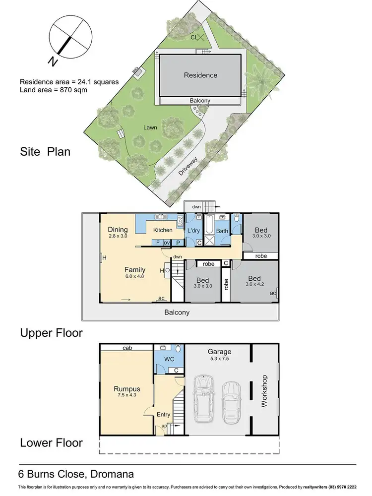 Floorplan of Homely house listing, 6 Burns Close, Dromana VIC 3936