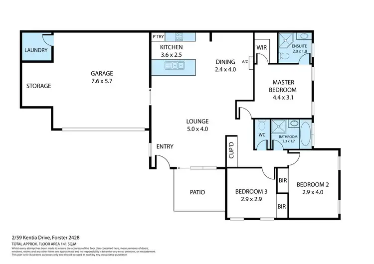 Floorplan of Homely villa listing, 2/59 Kentia Drive, Forster NSW 2428