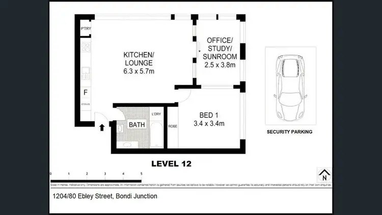 Floorplan of Homely apartment listing, 1204/80 Ebley Street, Bondi Junction NSW 2022