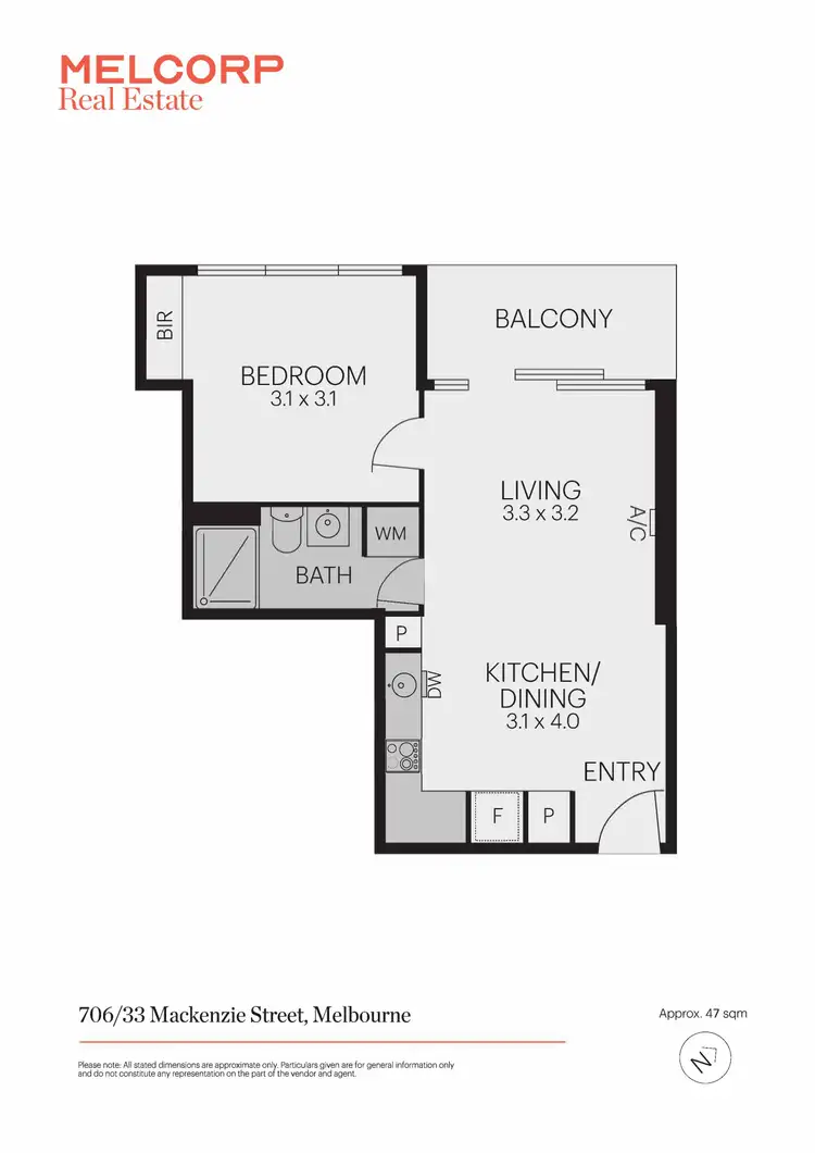 Floorplan of Homely apartment listing, 706/33 MacKenzie Street, Melbourne VIC 3000