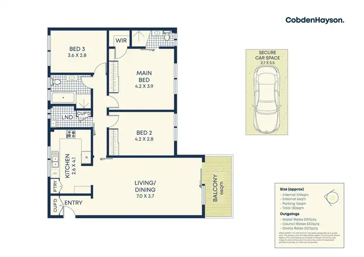 Floorplan of Homely apartment listing, 2/60-66 St Albans Street, Abbotsford NSW 2046