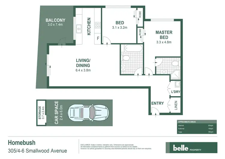 Floorplan of Homely apartment listing, 305/4-8 Smallwood Avenue, Homebush NSW 2140