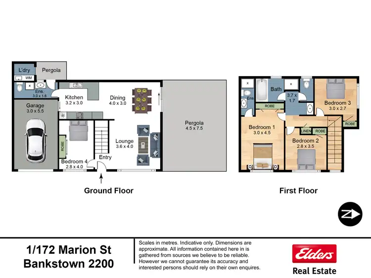 Floorplan of Homely semi-detached listing, 1/172 Marion Street, Bankstown NSW 2200