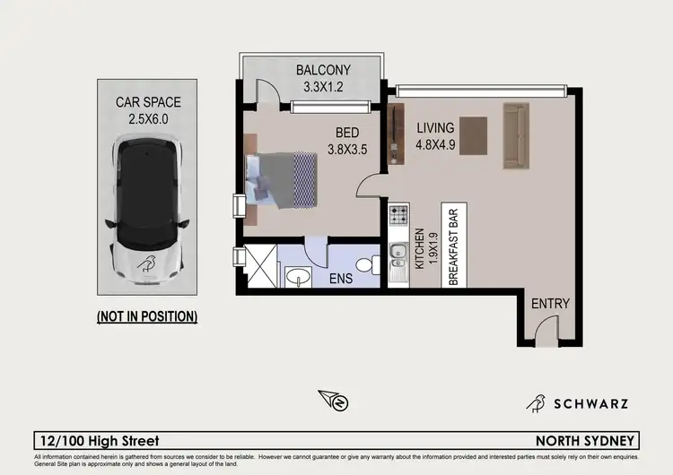 Floorplan of Homely unit listing, 12/100 High Street, North Sydney NSW 2060