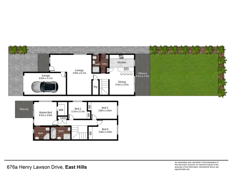 Floorplan of Homely semi-detached listing, 676A Henry Lawson Drive, East Hills NSW 2213