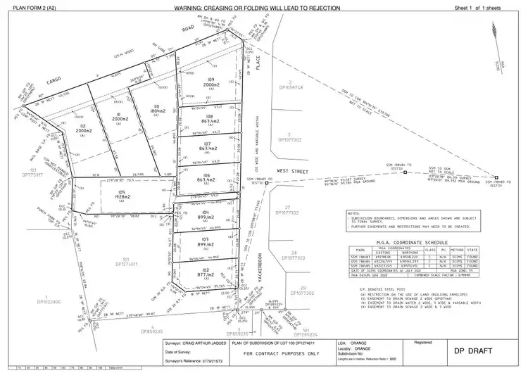 Floorplan of Homely land listing, .11 Yackerboon Place, Orange NSW 2800