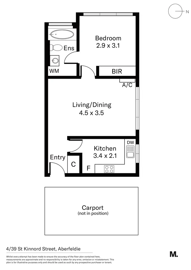 Floorplan of Homely apartment listing, 4/39 St Kinnord Street, Aberfeldie VIC 3040