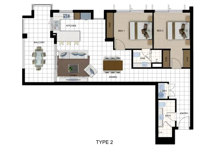 Floorplan of Homely apartment listing, 1009/70-74 Carl Street, Woolloongabba QLD 4102