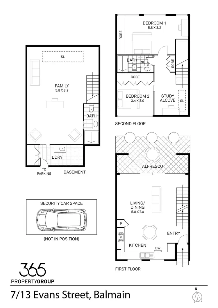 Floorplan of Homely townhouse listing, 7/13-15 Evans Street, Balmain NSW 2041