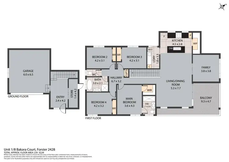 Floorplan of Homely townhouse listing, 1/8 Bakara Court, Forster NSW 2428