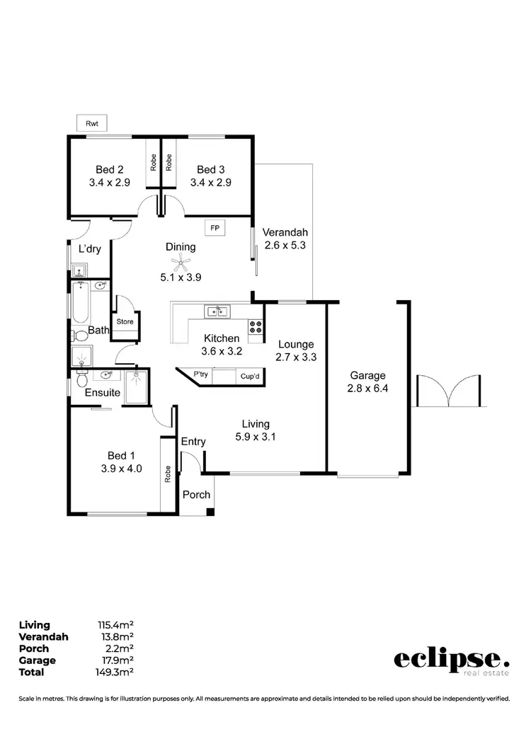 Floorplan of Homely house listing, 8 Jabez Close, Ingle Farm SA 5098