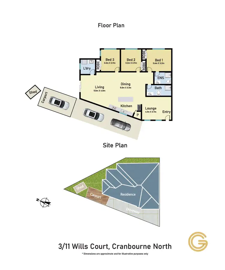 Floorplan of Homely unit listing, 3/11 Wills Court, Cranbourne North VIC 3977