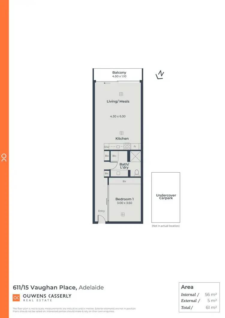 Floorplan of Homely apartment listing, 611/15 Vaughan Place, Adelaide SA 5000