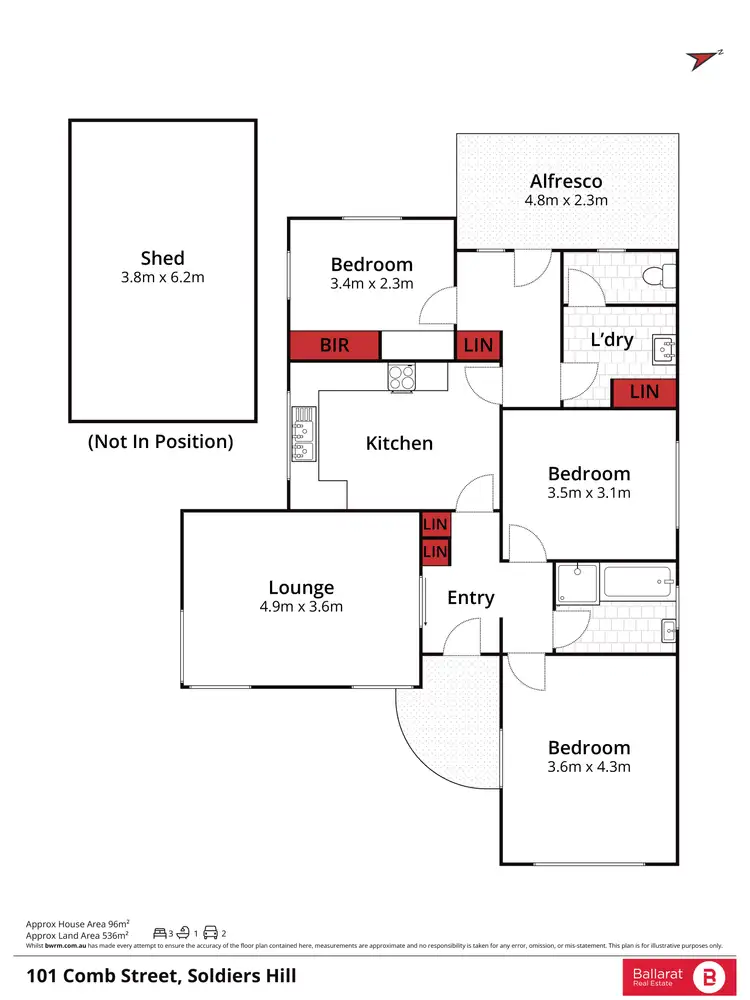 Floorplan of Homely house listing, 101 Comb Street, Soldiers Hill VIC 3350