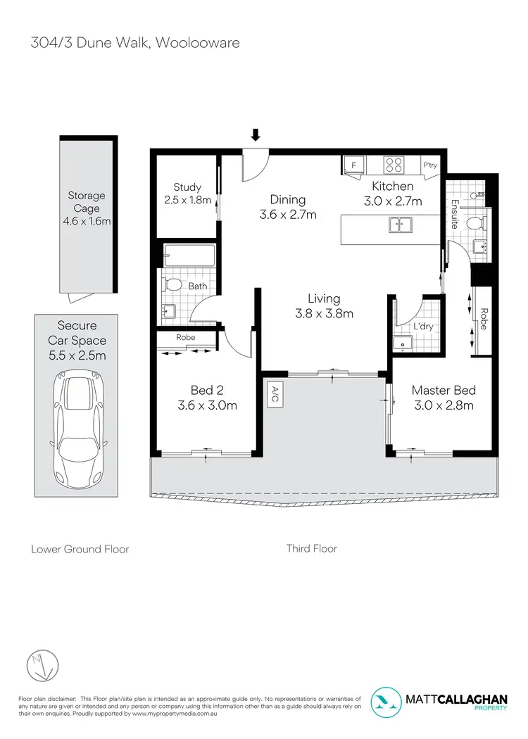 Floorplan of Homely apartment listing, 304/3 Dune Walk, Woolooware NSW 2230