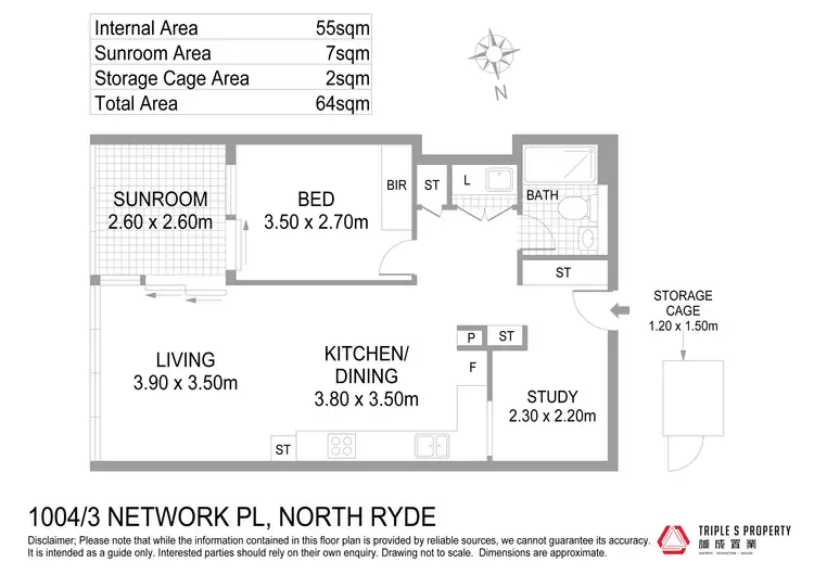 Floorplan of Homely apartment listing, 1004/3 Network Place, North Ryde NSW 2113