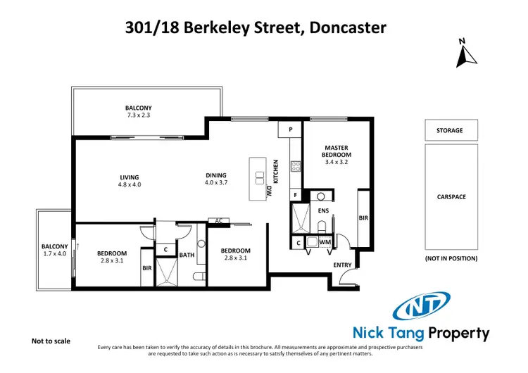 Floorplan of Homely apartment listing, 301/18 Berkeley Street, Doncaster VIC 3108
