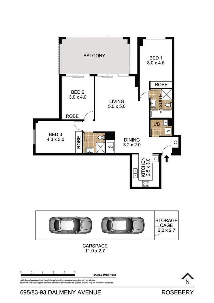 Floorplan of Homely apartment listing, 695/83-93 Dalmeny Avenue, Rosebery NSW 2018