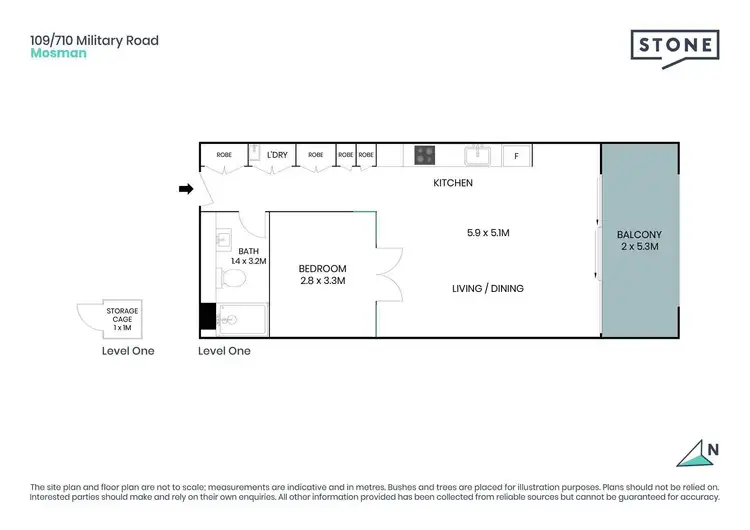 Floorplan of Homely unit listing, 109/710 Military Road, Mosman NSW 2088
