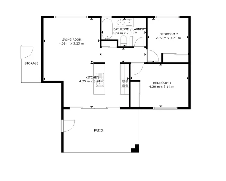 Floorplan of Homely apartment listing, 3/4-6 Olive Street, Manoora QLD 4870