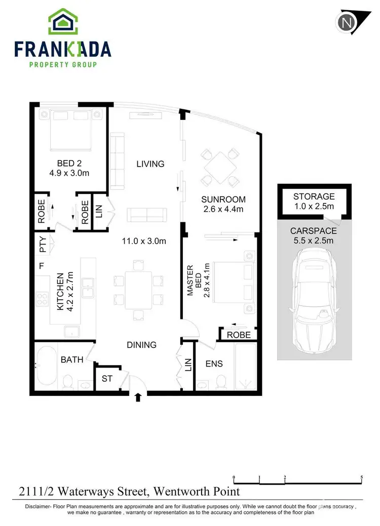 Floorplan of Homely apartment listing, 2111/2 Waterways Street, Wentworth Point NSW 2127